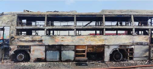 जगदलपुर से रायपुर आ रही बस में आग जगदलपुर से रायपुर आ रही बस में आग