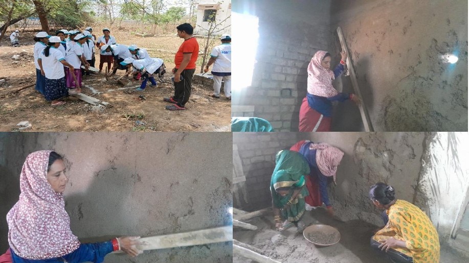 समूह की दीदियां ले रही रानी मिस्त्री का प्रशिक्षण समूह की दीदियां ले रही रानी मिस्त्री का प्रशिक्षण