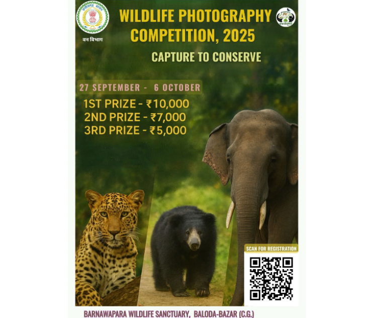 वन्य जीव सप्ताह के अवसर पर बारनवापारा वन्यजीव अभयारण्य में वाइल्डलाइफ फोटोग्राफी प्रतियोगिता का आयोजन वन्य जीव सप्ताह के अवसर पर बारनवापारा वन्यजीव अभयारण्य में वाइल्डलाइफ फोटोग्राफी प्रतियोगिता का आयोजन