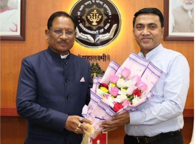 मुख्यमंत्री साय ने गोवा के मुख्यमंत्री डॉ. प्रमोद सावंत से की सौजन्य भेंट मुख्यमंत्री साय ने गोवा के मुख्यमंत्री डॉ. प्रमोद सावंत से की सौजन्य भेंट