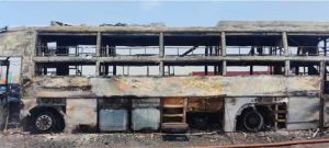 जगदलपुर से रायपुर आ रही बस में आग जगदलपुर से रायपुर आ रही बस में आग