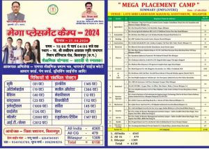  मेगा प्लेसमेंट कैंप 27 जून को