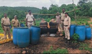 मैनाडोंगरी पहाड़ी में 250 लीटर कच्ची शराब एवं 2300 किलोग्राम महुआ लाहन जप्त मैनाडोंगरी पहाड़ी में 250 लीटर कच्ची शराब एवं 2300 किलोग्राम महुआ लाहन जप्त