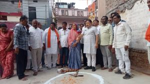 दक्षिण विधायक सुनील सोनी ने वार्ड 63 में  सामुदायिक भवन निर्माण हेतु किया भूमिपूजन
