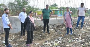 निर्माण कार्य एवं सफाई व्यवस्था का औचक निरीक्षण