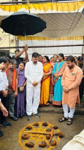  ग्रामीण विधायक मोतीलाल साहू ने जोन 9 के वार्ड 10 के अमन नगर में नाली निर्माण के लिए भूमिपूजन किया