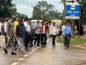  अतिवर्षा प्रभावित इलाकों का प्रभारी मंत्री  केदार कश्यप ने लिया जायजा