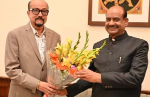  राज्यपाल रमेन डेका ने लोकसभा अध्यक्ष ओम बिरला से सौजन्य भेंट की
