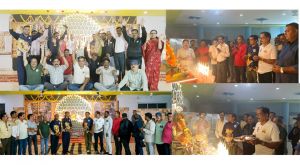 खेल समिति के सदस्यों ने की भगवान गणेश की आराधना, मिष्ठान्न का लगाया भोग