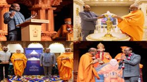 लोकसभा अध्यक्ष ओम बिरला ने किया लंदन में बीएपीएस नेस्डन मंदिर का दौरा  