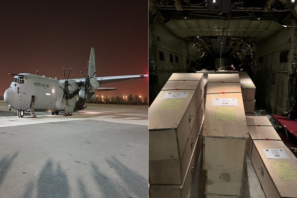 कुवैत आग दुर्घटना में मारे गए भारतीयों के शवों को लेकर कोच्चि पहुंचा विशेष विमान कुवैत आग दुर्घटना में मारे गए भारतीयों के शवों को लेकर कोच्चि पहुंचा विशेष विमान