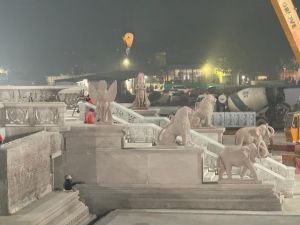 राम मंदिर के मुख्य द्वार पर हाथी, शेर, भगवान हनुमान की मूर्तियाँ स्थापित की गईं : ट्रस्ट