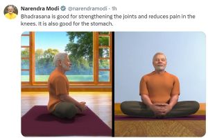 प्रधानमंत्री नरेंद्र मोदी ने सोशल मीडिया पर भद्रासन का वीडियो साझा किया प्रधानमंत्री नरेंद्र मोदी ने सोशल मीडिया पर भद्रासन का वीडियो साझा किया
