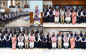 पेरिस ओलंपिक खेलों में हिस्सा लेने वाले भारतीय खिलाड़ियों के  साथ प्रधानमंत्री ने की बातचीत