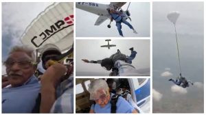  केंद्रीय मंत्री गजेंद्र सिंह शेखावत ने हजारों फीट की ऊंचाई से लगाई छलांग 