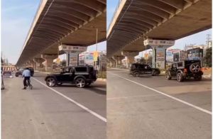 सड़कों पर स्टंट करती दो एसयूवी गाड़ियों का वीडियो वायरल, पुलिस ने जांच शुरू की सड़कों पर स्टंट करती दो एसयूवी गाड़ियों का वीडियो वायरल, पुलिस ने जांच शुरू की